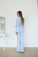 Office Lady Wide Leg Long Flare Sleeve Jumpsuit