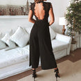 Elegant Backless Ruffled Sleeveless Jumpsuit