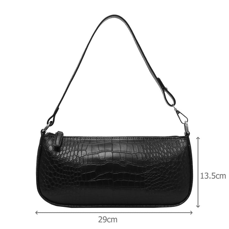 Casual Solid Shoulder Retro Alligator Pattern Women Messenger Handbags