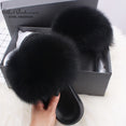 Real Fox Fur Slides Fluffy Slippers