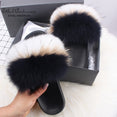 Real Fox Fur Slides Fluffy Slippers