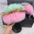 Real Fox Fur Slides Fluffy Slippers