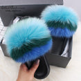 Real Fox Fur Slides Fluffy Slippers