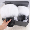 Real Fox Fur Slides Fluffy Slippers