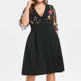 Casual Floral Short Sleeve Women Applique Dress