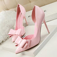 Hollow Pointed Sweet Bowknot High Heel