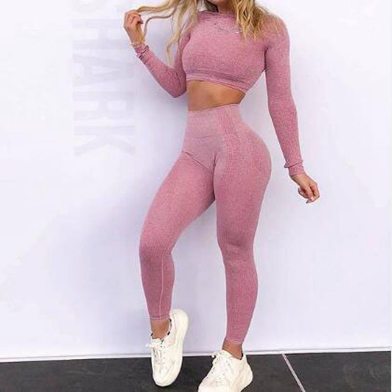 High Waist Running Women Seamless Yoga Set