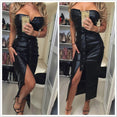 Backless Leather Night Club Wear Dress