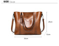 Leather Oil wax Women Tote Handbags