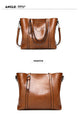 Leather Oil wax Women Tote Handbags