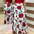 Casual Vintage Floral Print Patchwork Long Dress