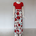 Casual Vintage Floral Print Patchwork Long Dress
