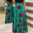 Casual Vintage Floral Print Patchwork Long Dress