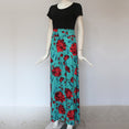 Casual Vintage Floral Print Patchwork Long Dress