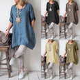 Casual Short Sleeve Linen Cotton Dress