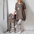 Casual Short Sleeve Linen Cotton Dress