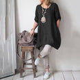 Casual Short Sleeve Linen Cotton Dress