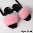 Luxury Real Fox Fur Slides Home Furry Fur Slippers