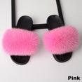 Luxury Real Fox Fur Slides Home Furry Fur Slippers