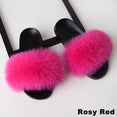 Luxury Real Fox Fur Slides Home Furry Fur Slippers