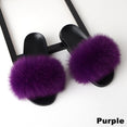 Luxury Real Fox Fur Slides Home Furry Fur Slippers