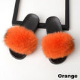 Luxury Real Fox Fur Slides Home Furry Fur Slippers