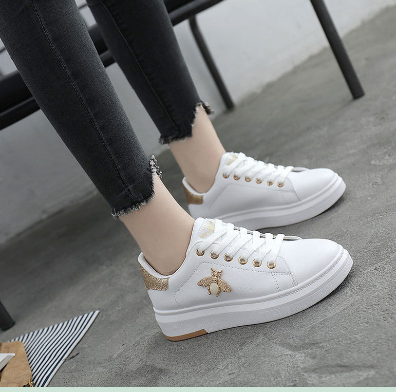 Casual Leather Platform Women Sneakers