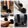 Casual Vogue Fox Fur Fur Slides Slippers