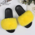 Casual Vogue Fox Fur Fur Slides Slippers