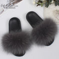 Casual Vogue Fox Fur Fur Slides Slippers