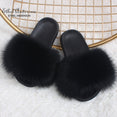 Casual Vogue Fox Fur Fur Slides Slippers