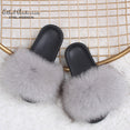 Casual Vogue Fox Fur Fur Slides Slippers