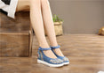 Vintage Women Canvas Increasing Height Ankle Strap Heels