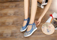 Vintage Women Canvas Increasing Height Ankle Strap Heels