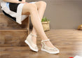 Vintage Women Canvas Increasing Height Ankle Strap Heels