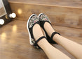 Vintage Women Canvas Increasing Height Ankle Strap Heels