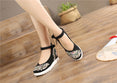 Vintage Women Canvas Increasing Height Ankle Strap Heels