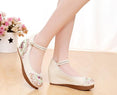 Vintage Women Canvas Increasing Height Ankle Strap Heels