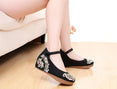 Vintage Women Canvas Increasing Height Ankle Strap Heels