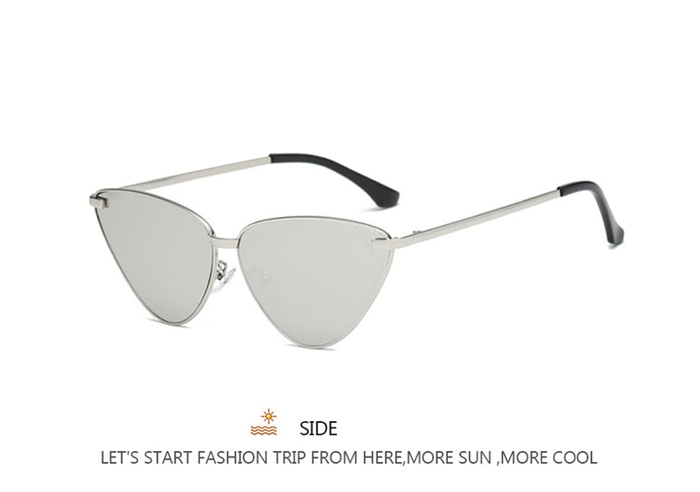 Cat Eye Retro Vintage Mirror Women Sun Glasses