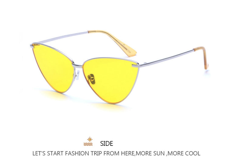 Cat Eye Retro Vintage Mirror Women Sun Glasses