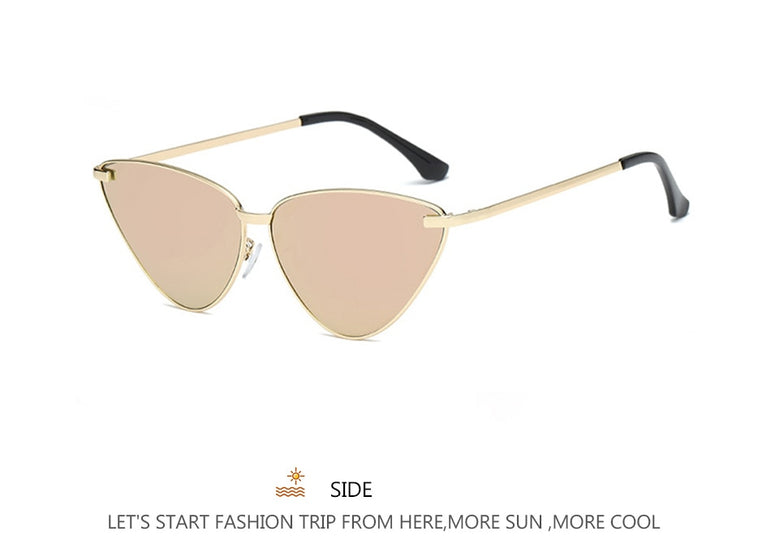 Cat Eye Retro Vintage Mirror Women Sun Glasses