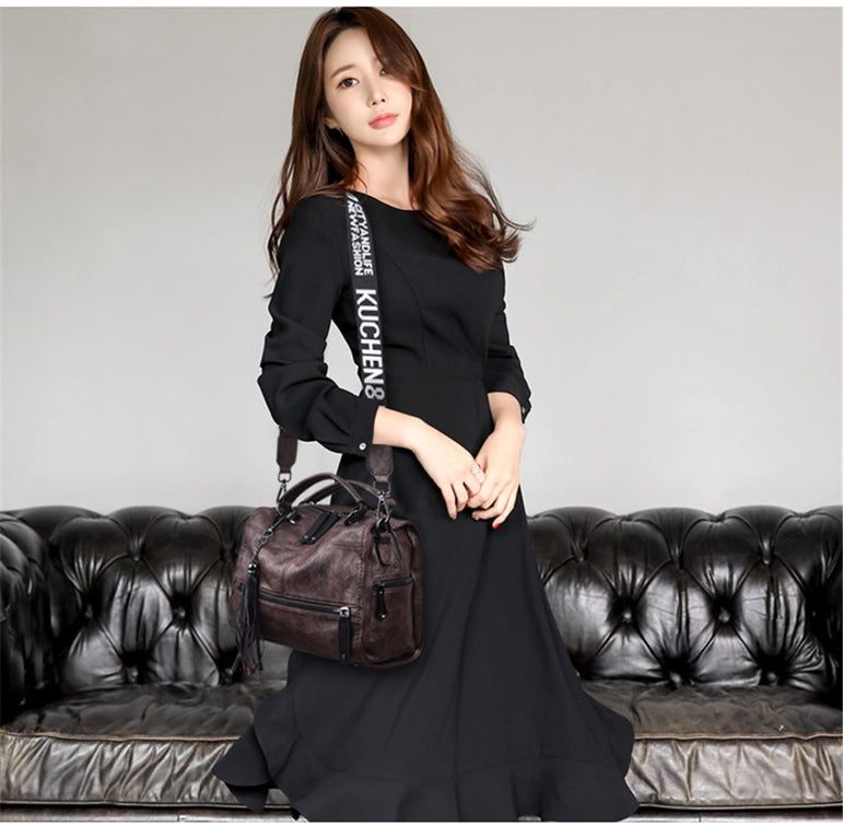 Leather Tassel Luxury Vintage Sac Handbag