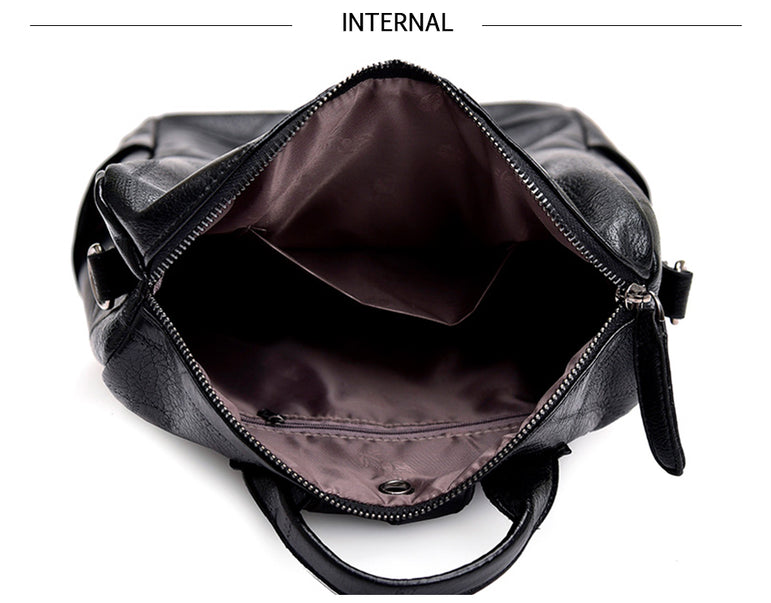 Leather Vintage Women Shoulder Mochila Backpack