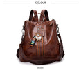 Leather Vintage Women Shoulder Mochila Backpack