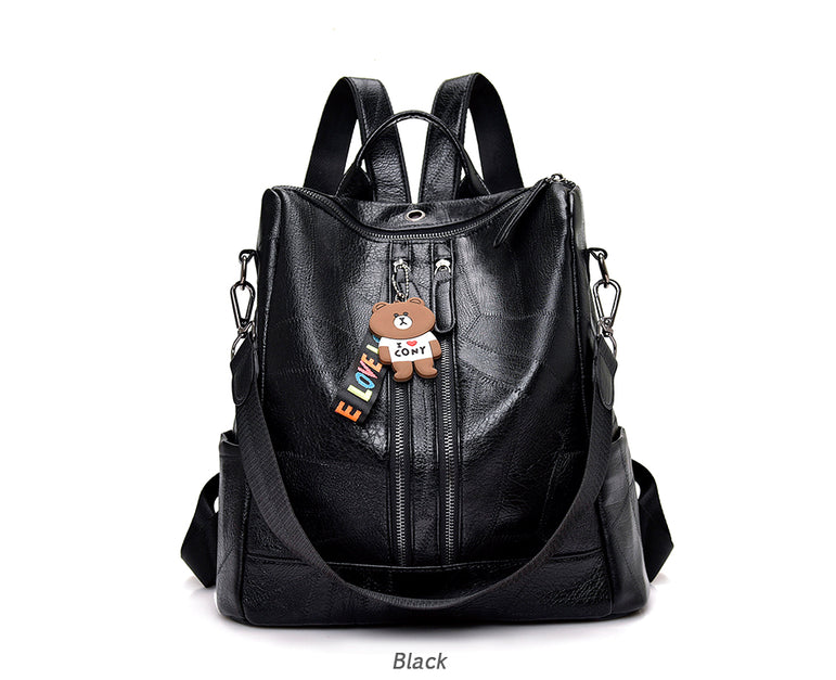 Leather Vintage Women Shoulder Mochila Backpack