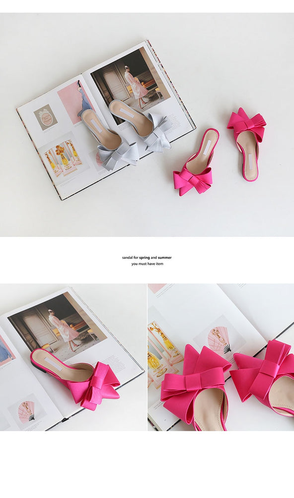 Pointed Bow tie Slippers