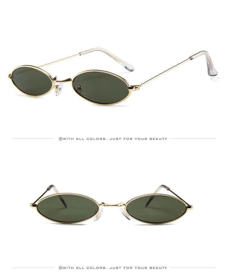 Retro Metal Frame Vintage Oval Sunglasses