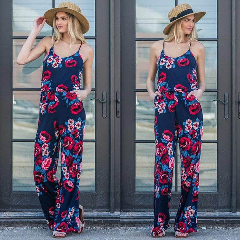 Rompers Boho Style Floral Print Jumpsuit