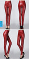 Leather Thin Velvet Elastic Stretch Pants